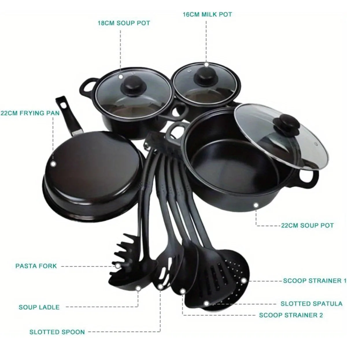 13 pcs Non-Stick Pots and Pans Set