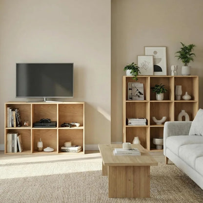 Wooden 12 Cube Storage Organizer, with Closed Back