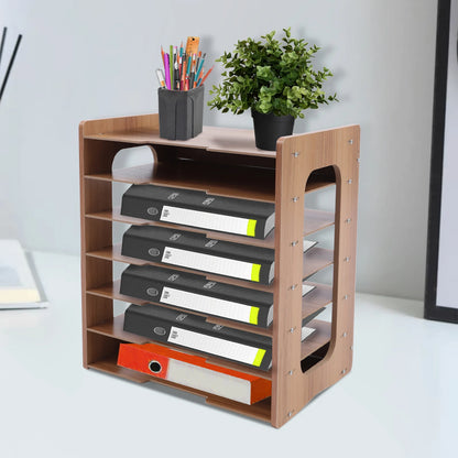 7-Tier Wood Office Organizer for Desktop