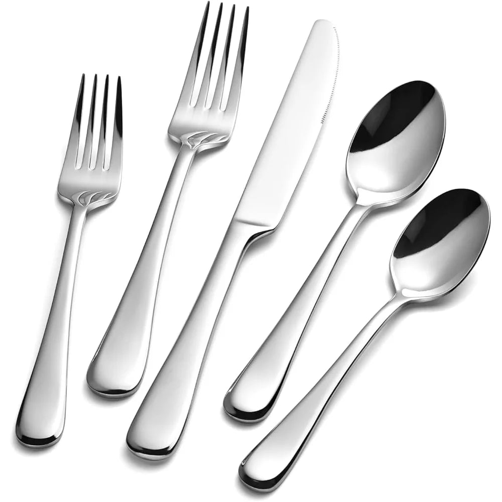 20 Piece Ergonomic Stainless-Steel Flatware Set