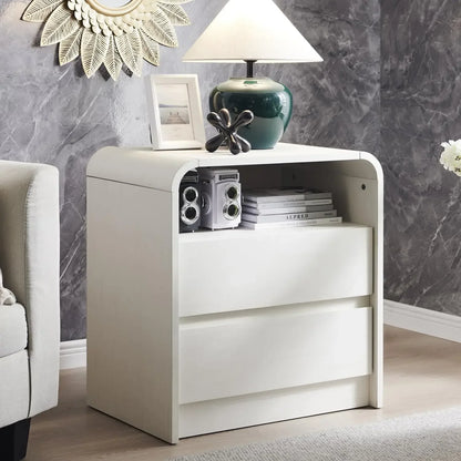 25" Tall Modern Nightstand with Charging Station