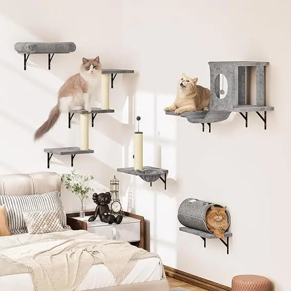 NUNU LAB 7-in-1 Wall Mounted Cat Climber Set