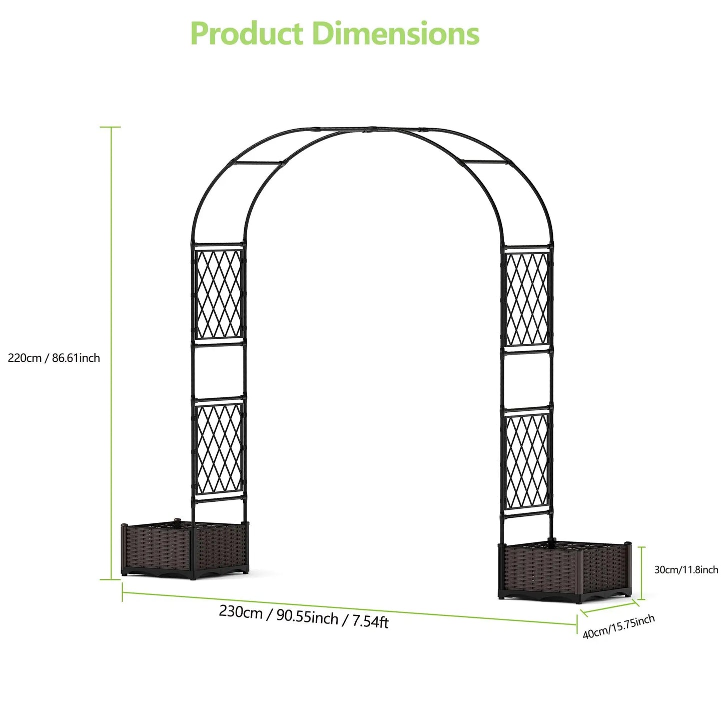 Garden Arbor w/2 Planter Boxes