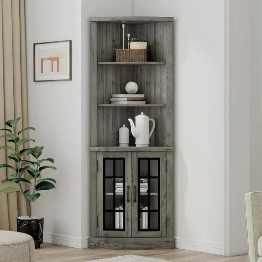 65" Tall Curved Corner Display Cabinet