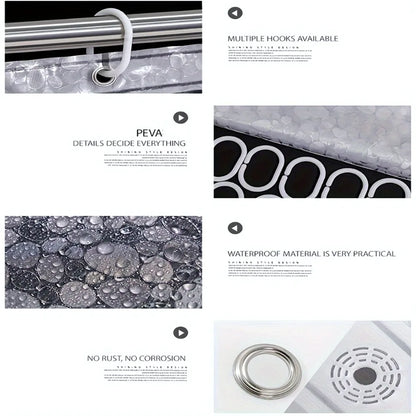 3D Pebble Pattern Shower Curtain