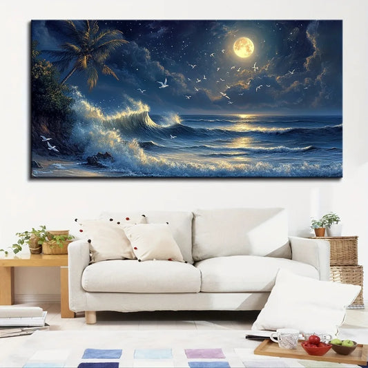 Ocean Moon Seascape Mural