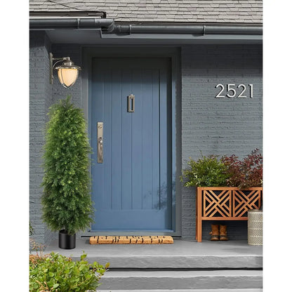 5ft Artificial Cedar Topiary Trees-2pk