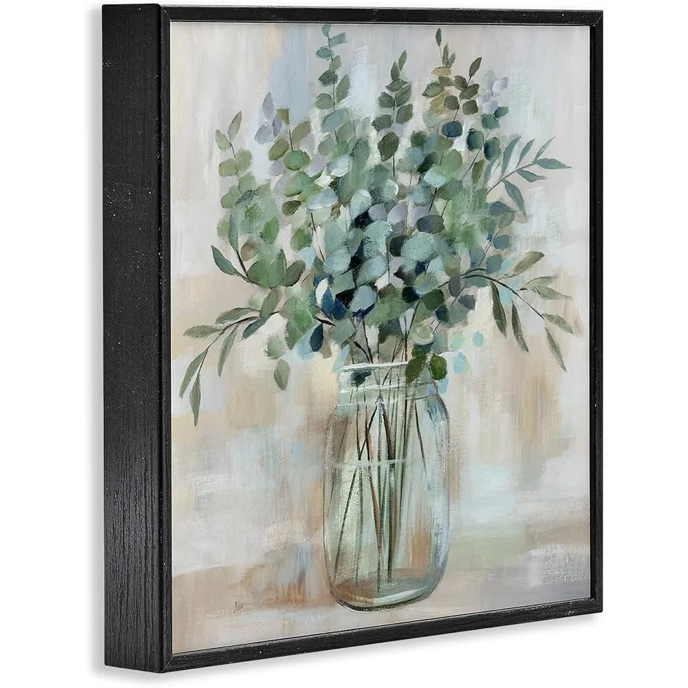 Rustic Eucalyptus Flower Framed Art Giclée Print