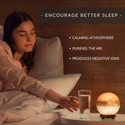 Illumination Himalayan Salt Lamp - Pink White Grey Globe with Dimmer, Adjustable Glow