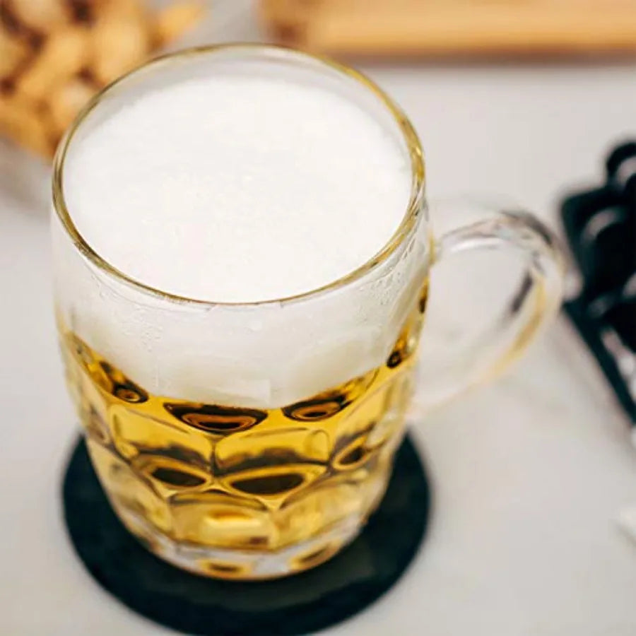 Set of 6 Large Glass Beer Mugs