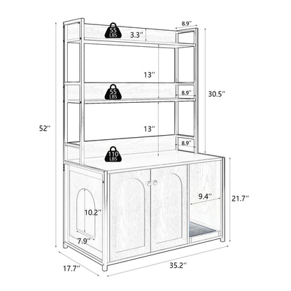 Wooden Hidden Cat Litter Box Enclosure