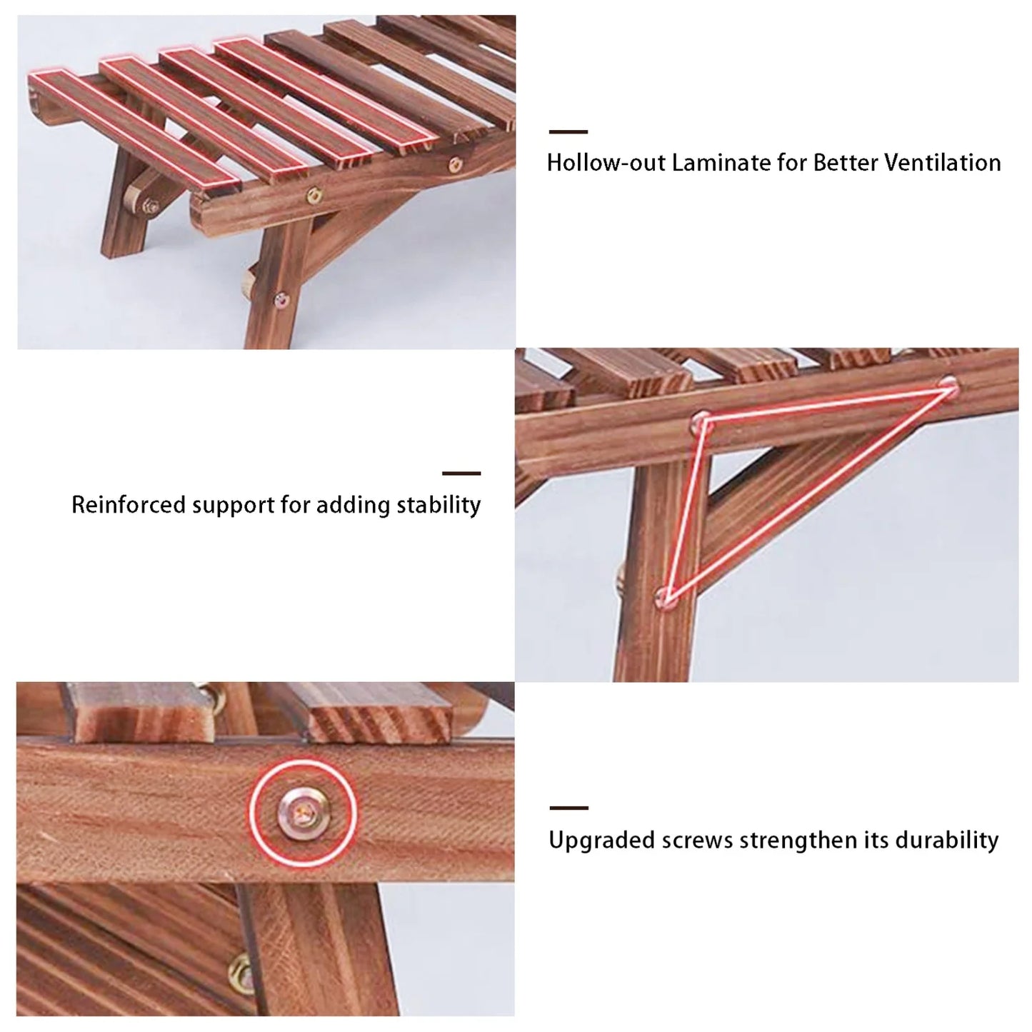Wooden 3-Tier Ladder Plant Stand