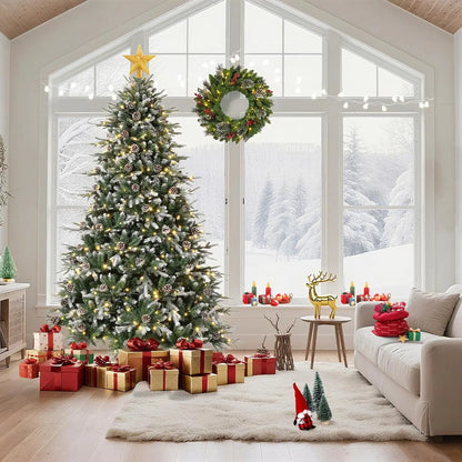 Pre-Lit Snow Flocked Christmas Tree in 6ft/7.5ft