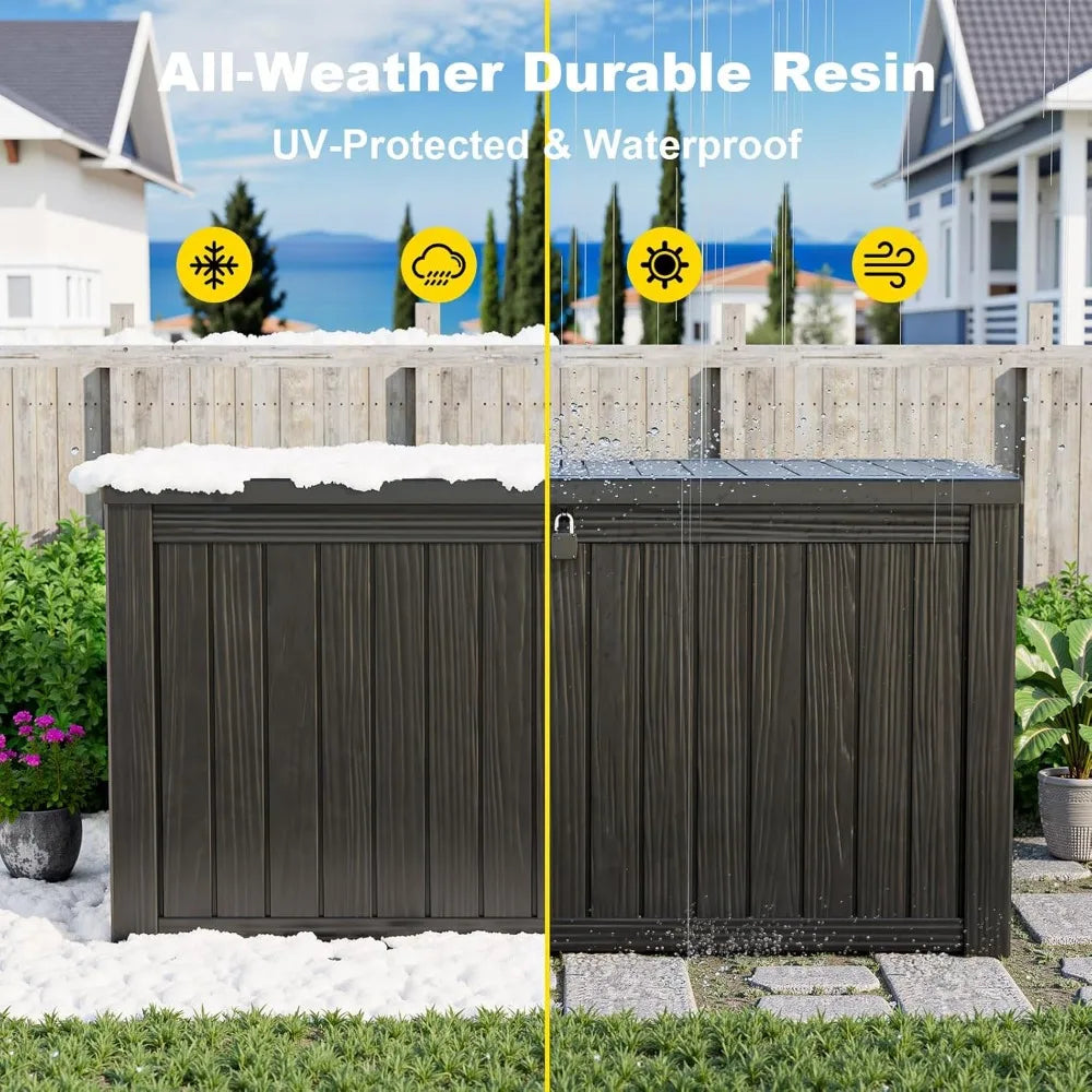 Waterproof 180 Gallon Outdoor Deck Box with Lock