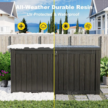 Waterproof 180 Gallon Outdoor Deck Box with Lock