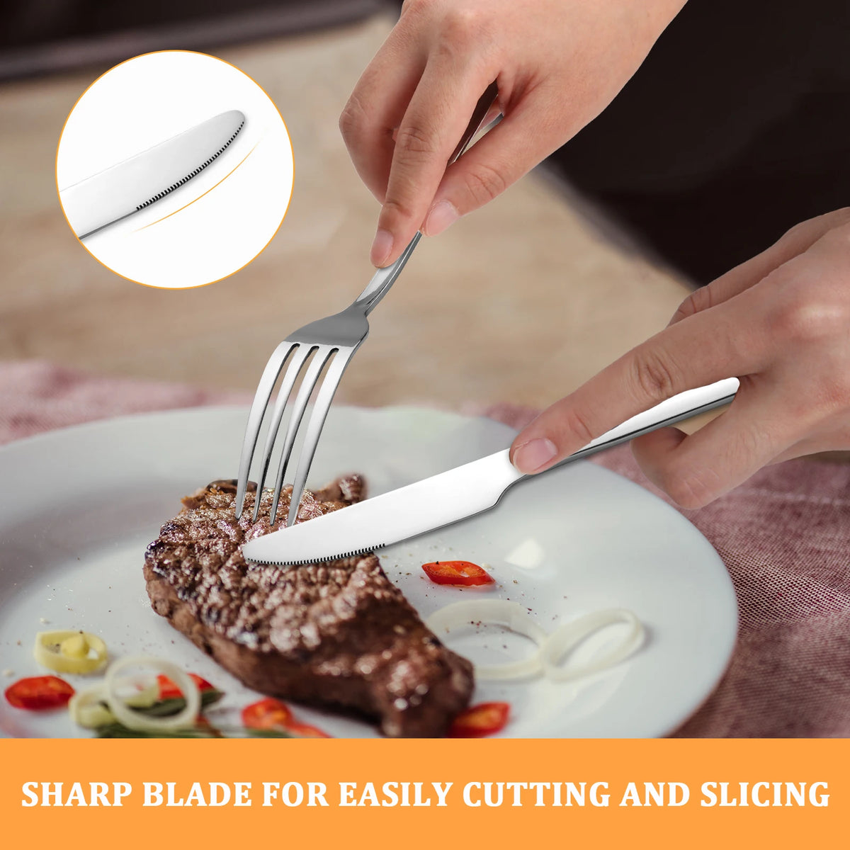 HANSMART 24Pcs Stainless Steel Flatware Set