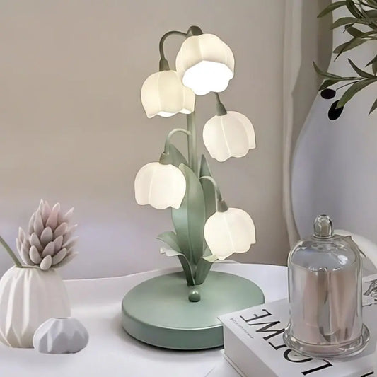 Vintage Bell Flower Table Lamp