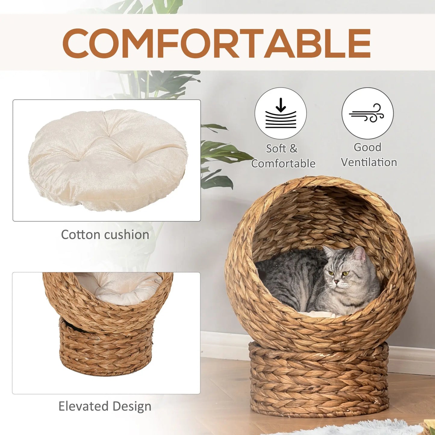 20" Braided Banana Leaf Cat Bed