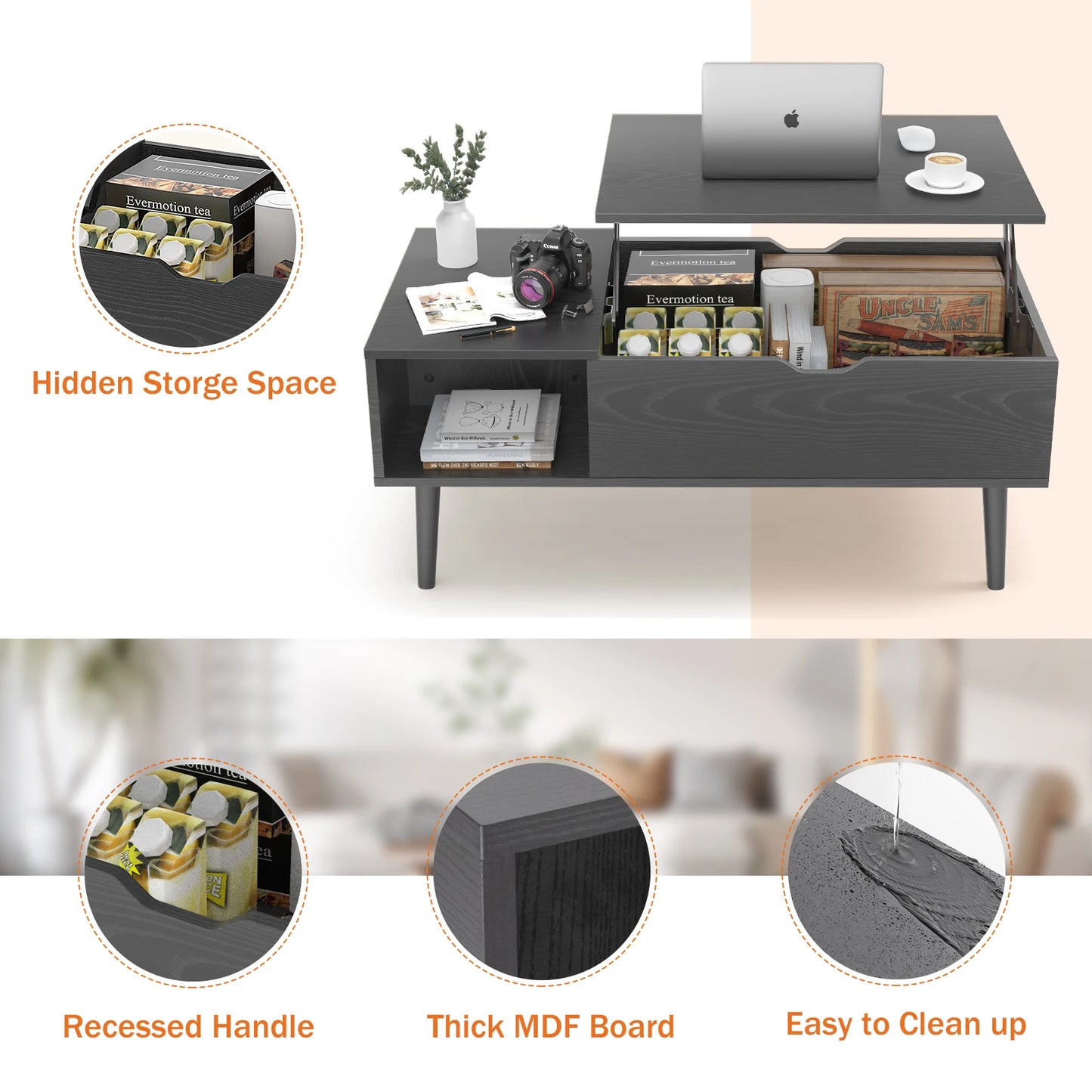 Beautiful Lift Top Coffee Table with Storage