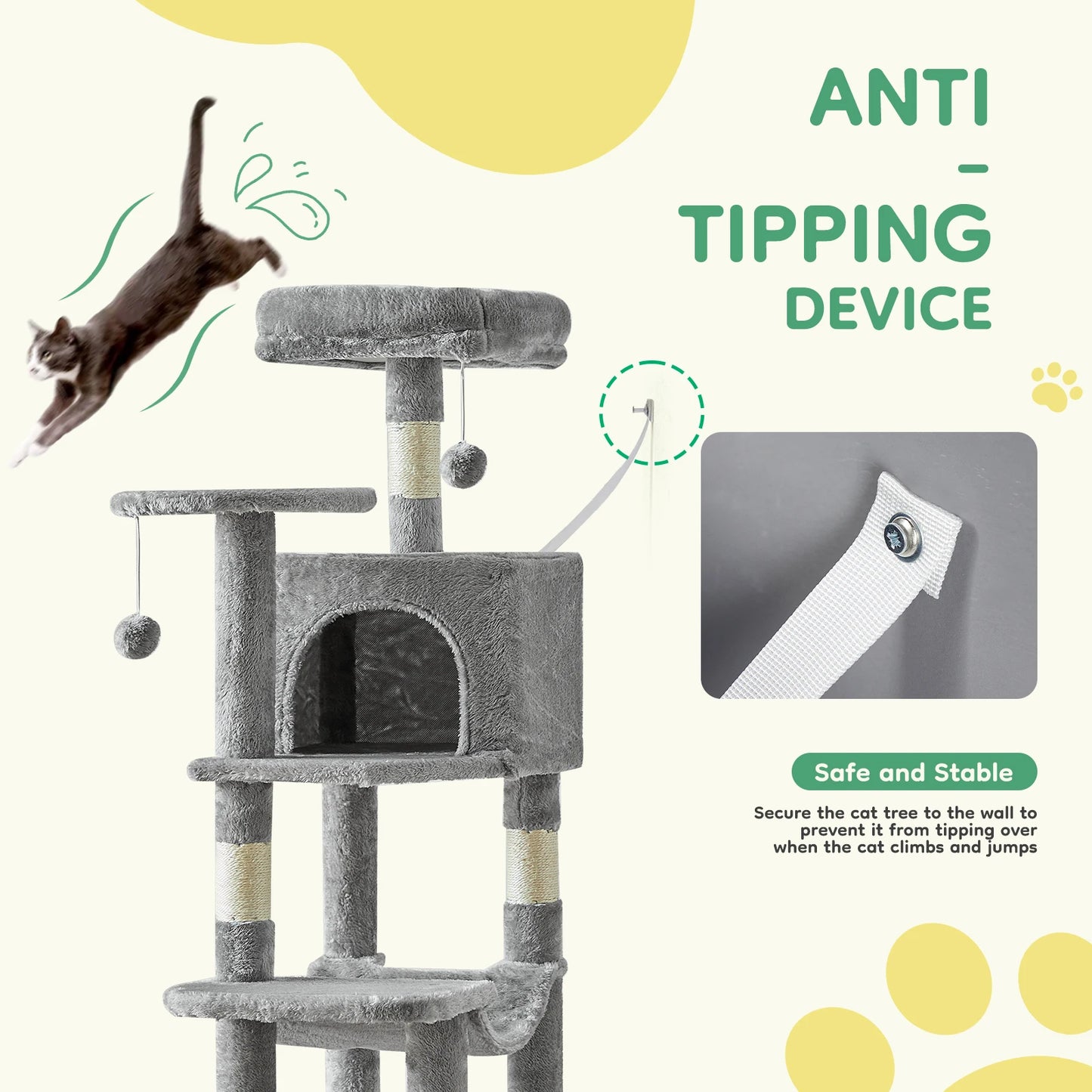 44In Tall Multi-Cat Climbing Tower