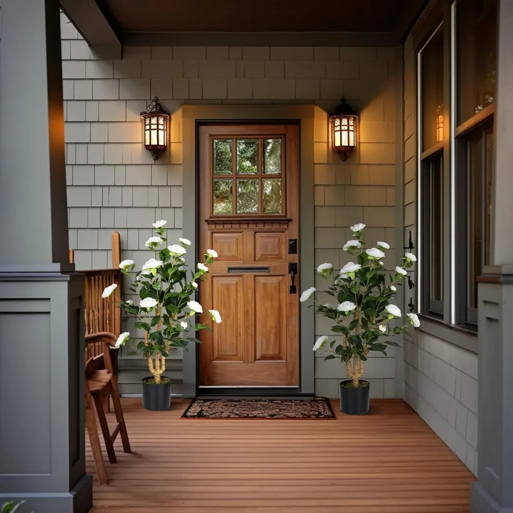 3FT Faux White Camellia Flower Tree-2Pack