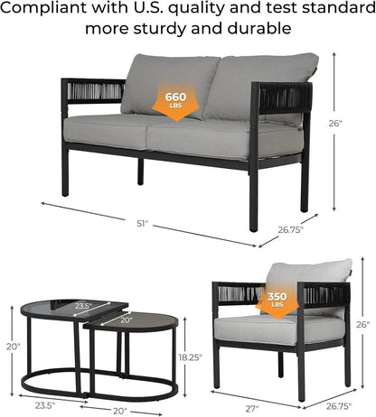 5-Piece Outdoor Wicker Furniture Set