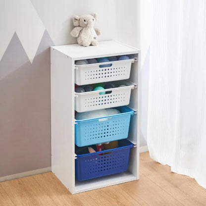Kids Toy Organizer with 4 Storage Bins, Blue