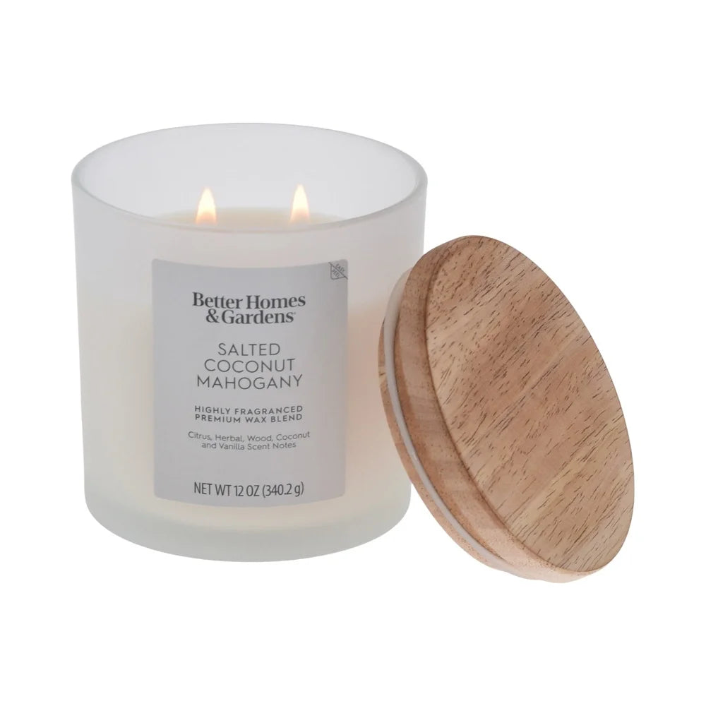 Salted Coconut Mahogany 2-WicK Candle