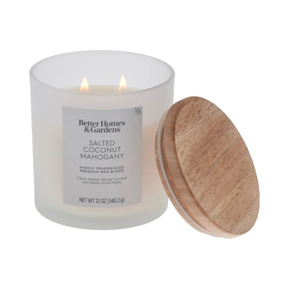 Salted Coconut Mahogany 2-WicK Candle