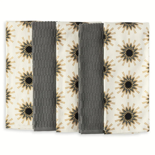 5-Pack Starburst Design Kitchen Towels