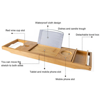 Bamboo Over the Tub Bath Tray