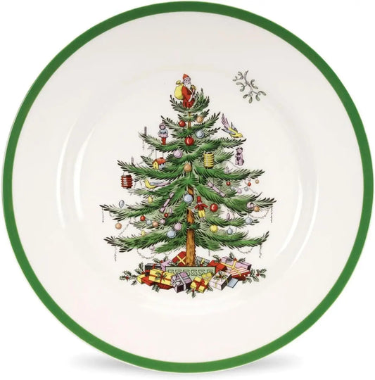 Set of 4-Christmas Tree Dinner Plates