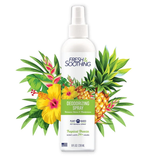 Plant Based Tropical Breeze Deodorizing Spray Eliminates Odors and Moisturizes Pets Coat