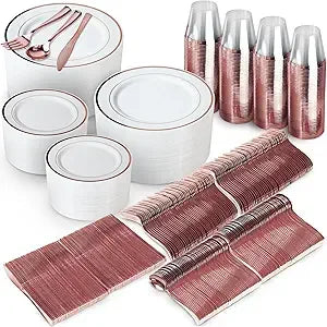 1200 Piece Rose Gold Dinnerware Set