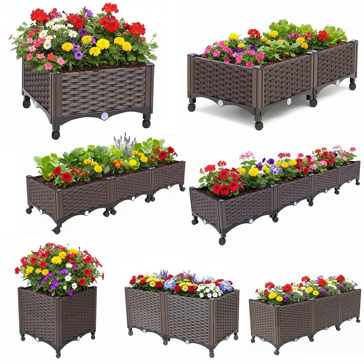 Outdoor Elevated Garden Boxes with Drainage Plug
