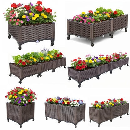 Outdoor Elevated Garden Boxes with Drainage Plug
