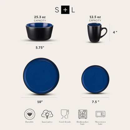 32-Piece Modern Stoneware Dinnerware Set