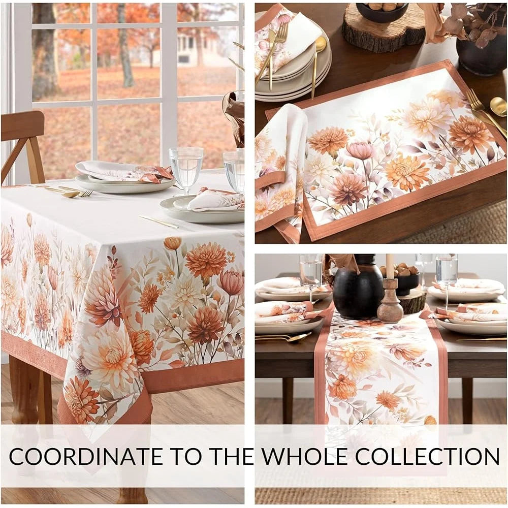 Autumn Floral Placemats13x19 Inches Heavyweight Polyester Machine Washable Set of 4