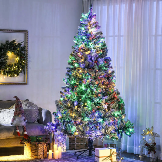 7.5ft Artificial Snow Christmas Tree for Festive Home Decor