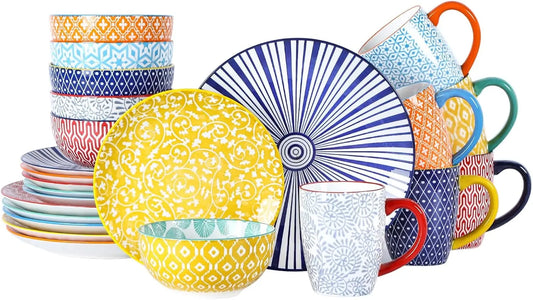 Sets for 6, Ceramic Dinnerware  Plates and Bowls Sets