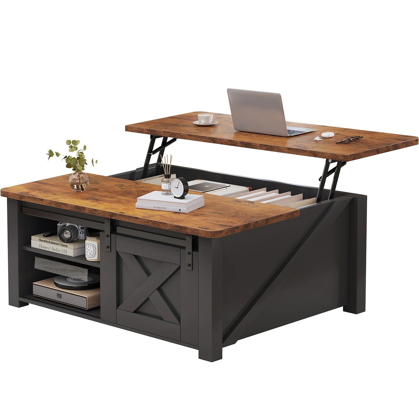 31.5IN Square Wood Lift Top Coffee Table