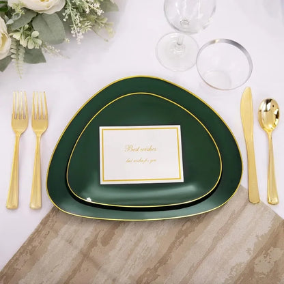 180-Pcs Green Disposable Dinnerware Set