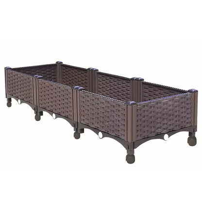 Outdoor Elevated Garden Boxes with Drainage Plug