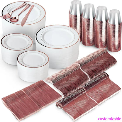 1200 Piece Rose Gold Dinnerware Set
