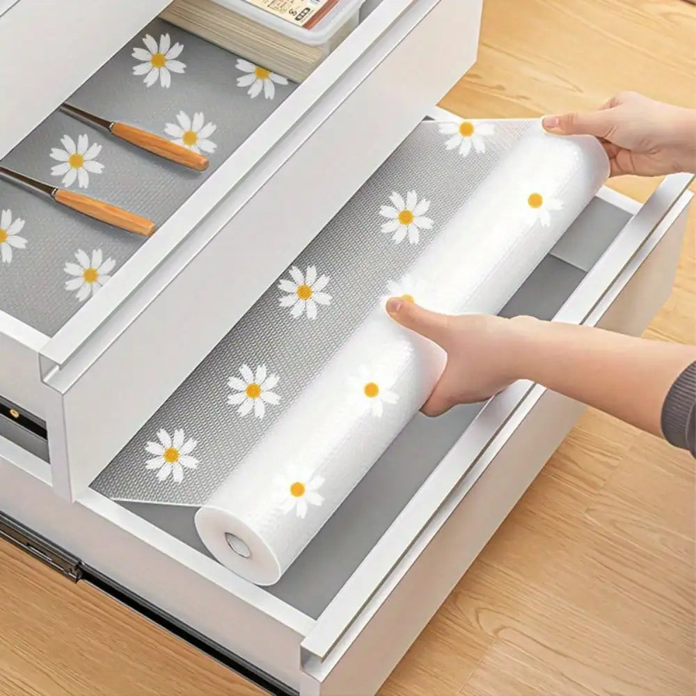 118in Waterproof Non-Slip Daisy Shelf Liner