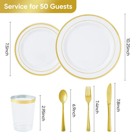 350 Piece Dinnerware Set for 50 Guest