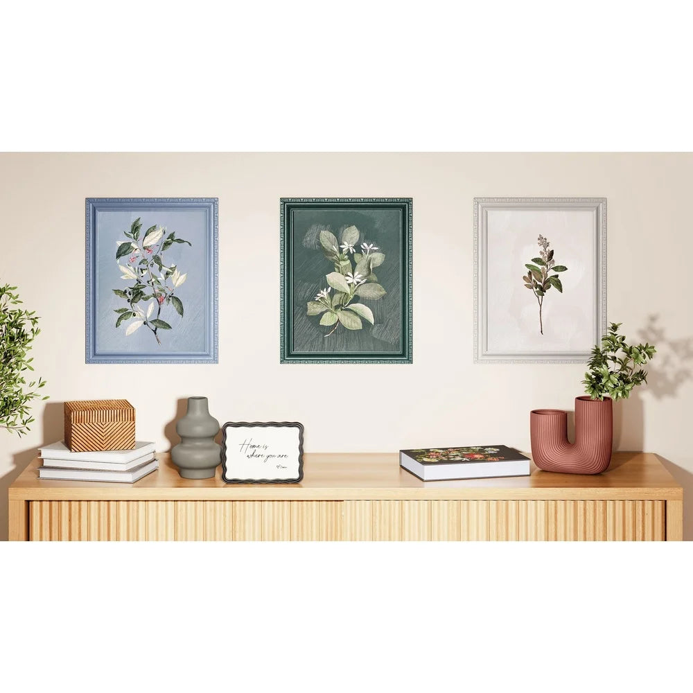 Framed Vintage Botanical Flower Prints Set