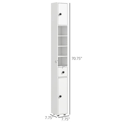 71" H-Narrow Bathroom Storage Cabinet