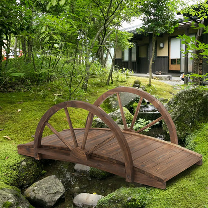 3.3ft Wooden Garden Footbridge, Beautiful & Practical