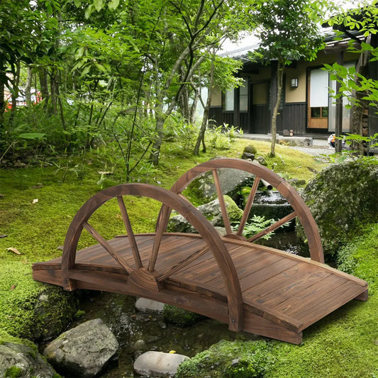3.3ft Wooden Garden Footbridge, Beautiful & Practical